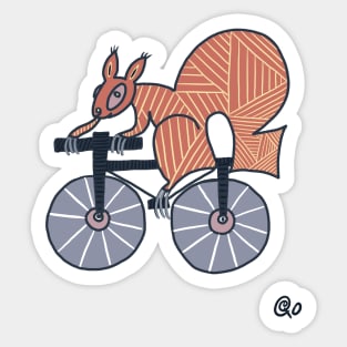 Squirrel on bike Sticker